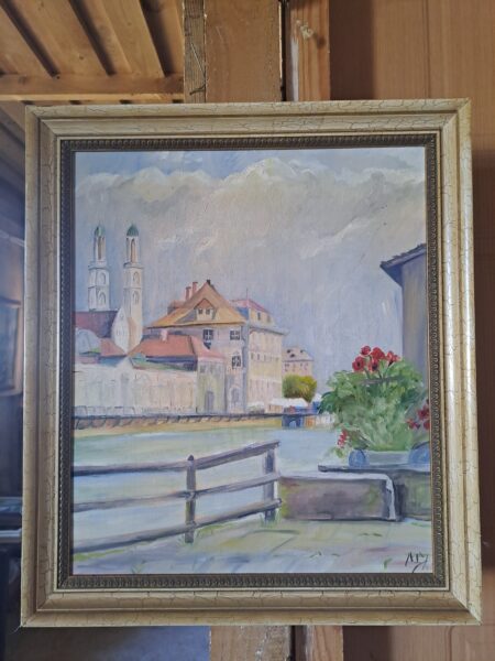 Antikvarinis paveikslas   41×47 34×40  A. M.